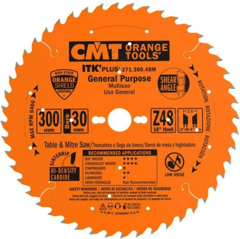 Пильный диск по дереву СМТ 300X30X2,6/1,818°10°ATB+8°SHEARZ=48 [271.300.48M]