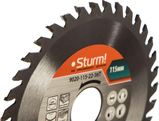 Пильный диск по дереву Sturm 9020-115-22-36T 115x22x36 зубьев