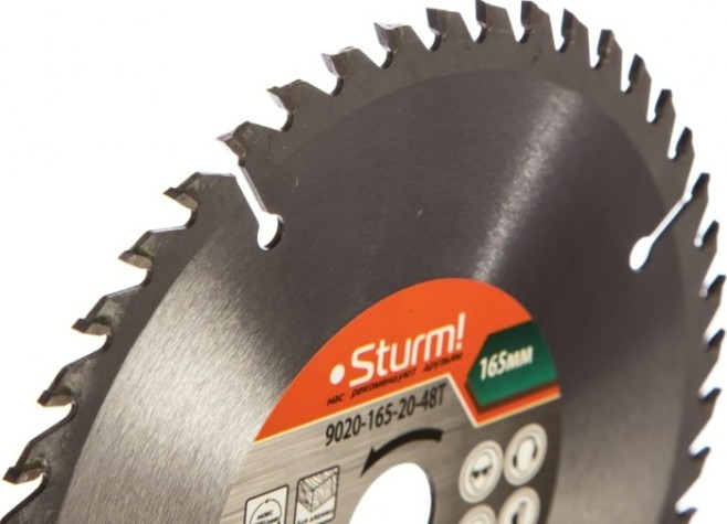 Пильный диск по дереву Sturm 9020-165-20-48T 165x20/16x48 зубьев
