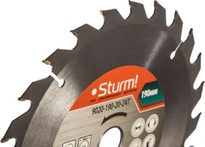 Пильный диск по дереву Sturm 9020-190-20-24T 190x20/16x24 зуба
