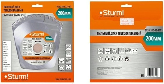 Пильный диск по дереву Sturm 9020-200-32-48T 200x32x48 зубов, переходное кольцо 30 мм