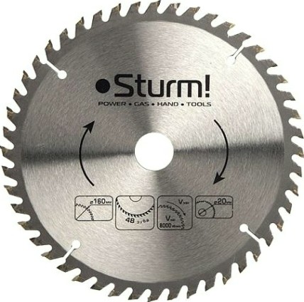 Пильный диск по дереву Sturm 9020-250-32-48T 250х32x48 зубьев, переходное кольцо 30 мм
