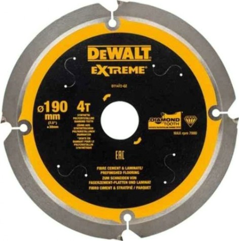 Пильный диск по фиброцементу DeWALT 190х4тх30 мм Extreme DT1472-QZ [DT1472-QZ]