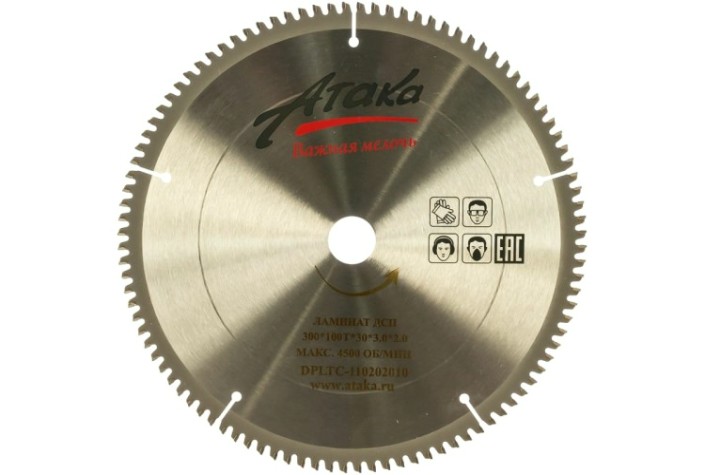 Пильный диск по ламинату АТАКА 300*100T*30 ч/рез отриц. профи [8078270]