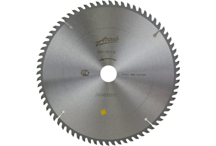 Пильный диск по ламинату АТАКА 300*72T*32 б/рез профи [8078130]