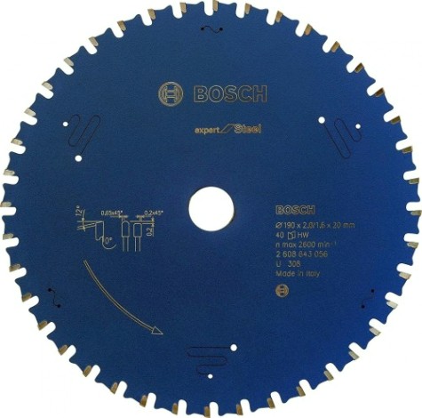 Пильный диск по стали BOSCH 190х40х20 мм Expert for Steel [2608643056]