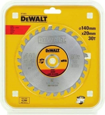 Пильный диск по стали DeWALT 140х30тх20 мм DT1923-QZ METAL CUTTING [DT1923-QZ]