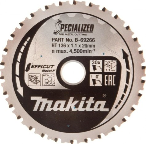 Пильный диск по стали MAKITA 136x20x30T металлу efficut [B-69266]
