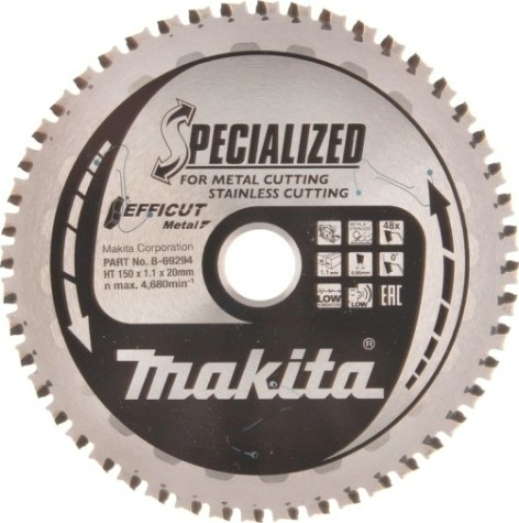 Пильный диск по стали MAKITA 150x20x48T металлу efficut [B-69294]