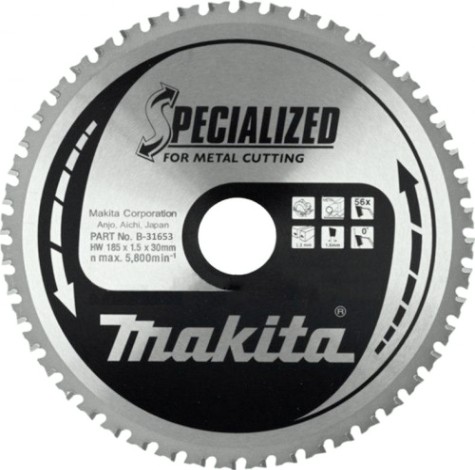 Пильный диск по стали MAKITA 185x30x1.5x56T для металла [B-31653]