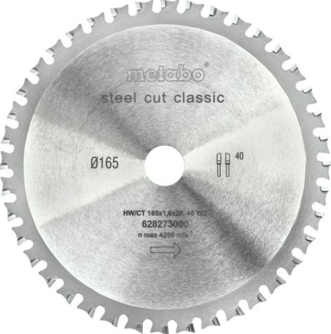 Пильный диск по стали METABO 165x40тх20мм STEEL CUT — CLASSIC [628273000]