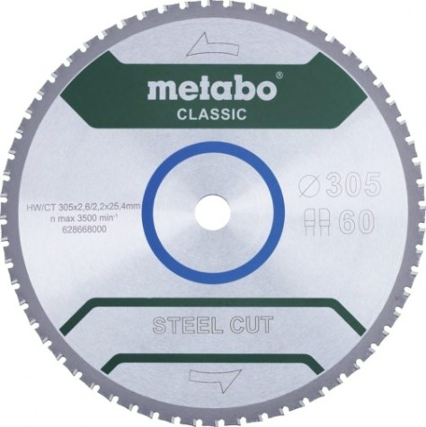 Пильный диск по стали METABO 305x60тх25.4 мм CUT — CLASSIC [628668000]