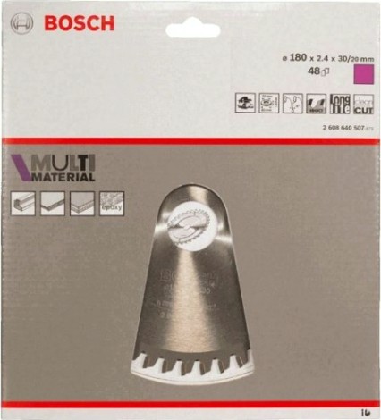 Пильный диск универсальный BOSCH Standard 180Х30 48 MULTIMATER [2608640507]