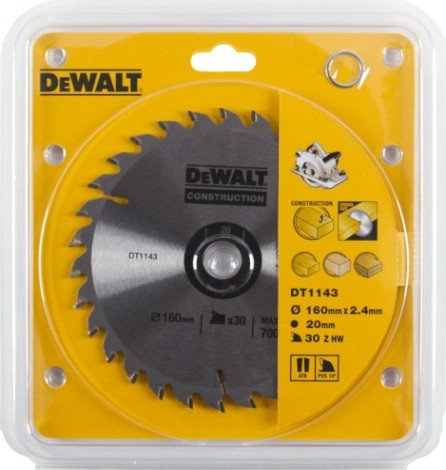 Пильный диск универсальный DeWALT 160х30тх20 мм Construction DT1143-QZ [DT1143-Q]