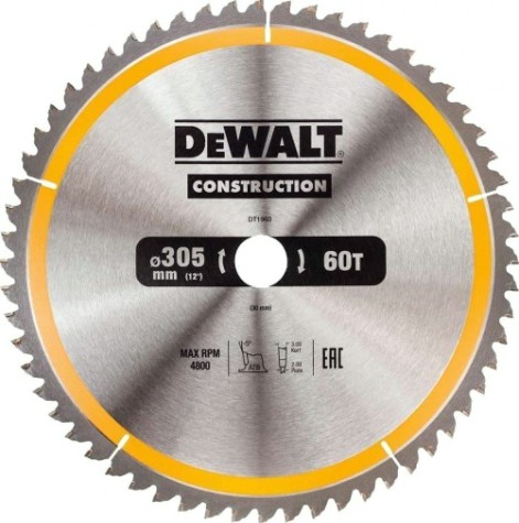 Пильный диск универсальный DeWALT 305х60тх30 мм Construction DT1960-QZ [DT1960-QZ]