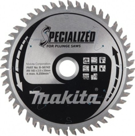 Пильный диск универсальный MAKITA 165х20х1,4х48 для кориана, (для dsp600) [B-56742]