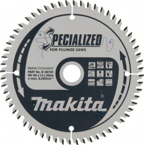 Пильный диск универсальный MAKITA 165х20х1,4х60T для мдф/ламината, (для dsp600) [B-56720]