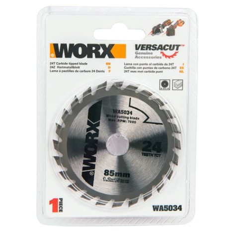 Пильный диск универсальный Worx WA5034 24Т 85х1,2х15 мм ТСТ [WA5034]