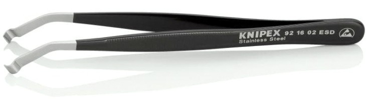 Пинцет KNIPEX KN-921602ESD позиционный ESD, 120 мм, гладкие губки 35°