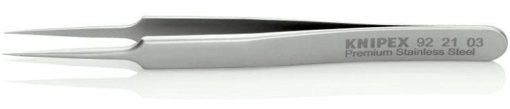 Пинцет KNIPEX KN-922103 прецизионный, нерж, 110 мм, гладкие прямые игловид