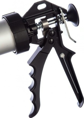 Пистолет для герметика Biber 60109 закрытый, алюм. корпус 380мм/600мл [тов-146896]