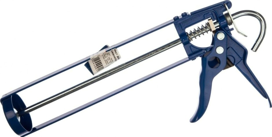 Пистолет для герметика Кобальт 244-001 скелетный, усиленный, противокапельная система