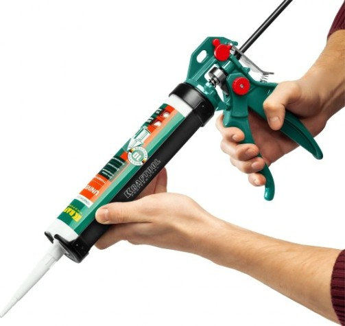 Пистолет для герметика KRAFTOOL EXPERT 4-in-1 усиленный cкелетный поворотный 310 мл [06675]