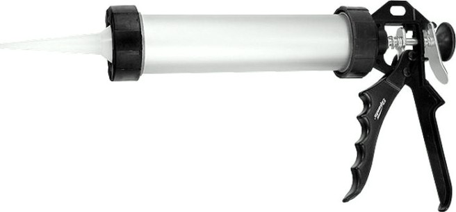 Пистолет для герметика Sparta 400 мл, "закрытый" алюминиевый корпус, круглый шток 8 мм// [886475]