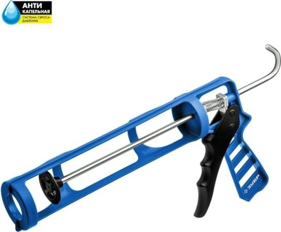 Пистолет для герметика ЗУБР ПРОФЕССИОНАЛ скелетный, антикапельная система, 310 мл. [06632]