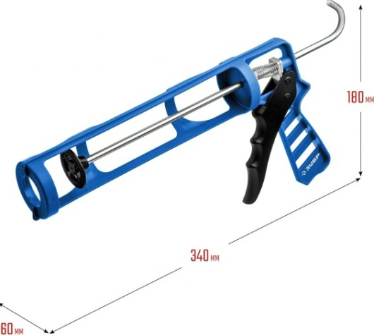 Пистолет для герметика ЗУБР ПРОФЕССИОНАЛ скелетный, антикапельная система, 310 мл. [06632]