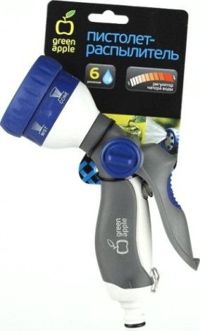 Пистолет для полива GREEN APPLE GWHM12-038 6 режимов Пистолет для полива GREEN APPLE GWHM12-038 6 режимов