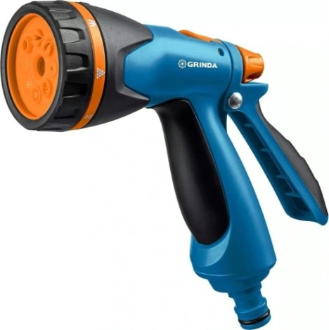 Пистолет для полива GRINDA B-8 proline, 8 режимов, курок сзади, двухкомп. [429110]