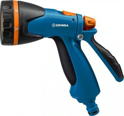 Пистолет для полива GRINDA B-8 proline, 8 режимов, курок сзади, двухкомп. [429110]