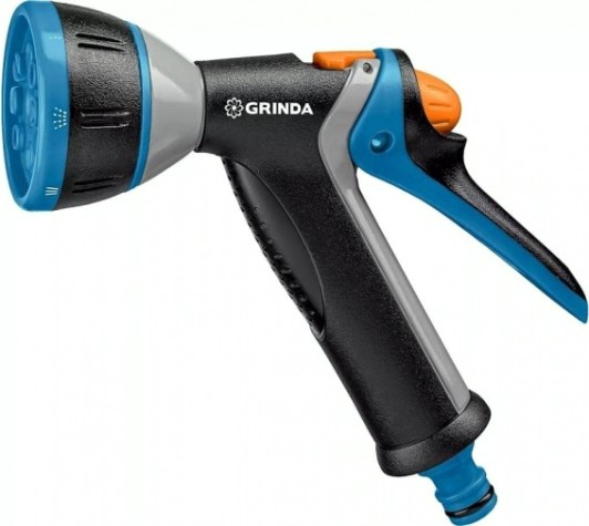 Пистолет для полива GRINDA BM-8 proline 8 режимов, курок сзади, металлический с tp [8-427339_z02]
