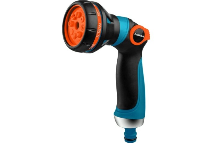 Пистолет для полива GRINDA PROLine S-8 двухкомпонентный с регулятором напора, 8 режимов [429100]