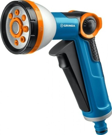 Пистолет для полива GRINDA X-8 proline 8 режимов, курок спереди, двухкомпонентный [8-427145_z02]