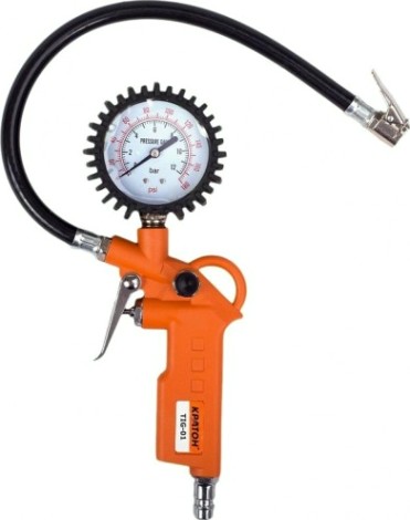 Пистолет КРАТОН TIG-01 для накачки шин с манометром [3 01 02 034]