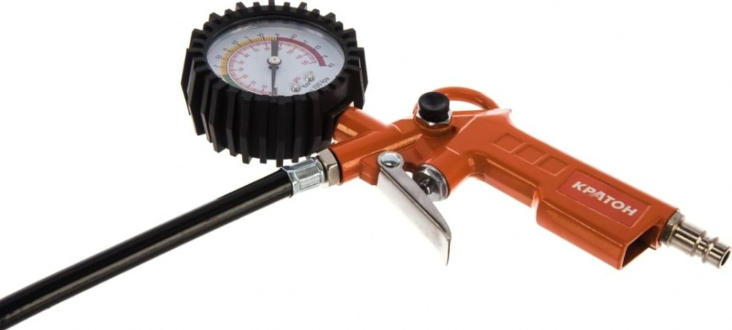 Пистолет КРАТОН TIG-02 для накачки шин с манометром [3 01 02 035]