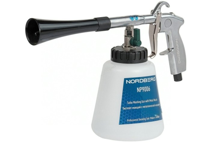 Пистолет моющий NORDBERG NP9006 с металлической вращающейся насадкой для химчистки [NP9006]