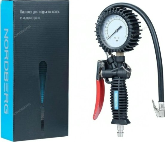 Пистолет NORDBERG Ti61 для подкачки колес с манометром 80 мм [ЦБ-0007781]