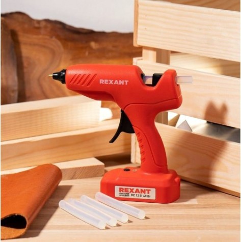 Пистолет термоклеевой аккумуляторный REXANT 60Вт, Ø11мм, ЭКСПЕРТ коробка [12-1553]