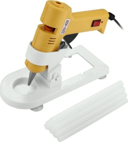 Пистолет термоклеевой сетевой DEKO DKGG40 SET4 с подставкой + набор клеевых стержней [063-4969]