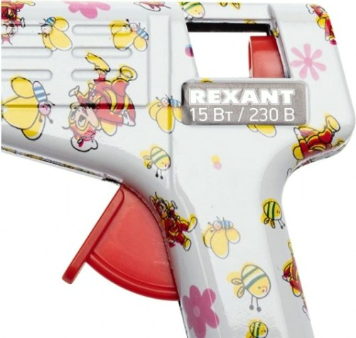 Пистолет термоклеевой сетевой REXANT 12-0112 + набор цветных стержней 12 шт.