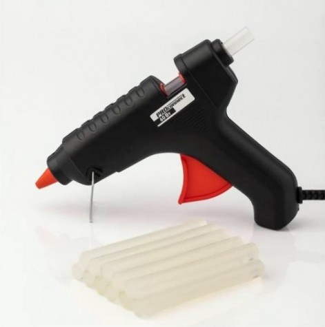 Пистолет термоклеевой сетевой REXANT ПК03 набор для творчества 60вт, стержни 11мм) [12-1703]