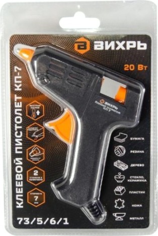 Пистолет термоклеевой сетевой ВИХРЬ КП-7 [73/5/6/1]