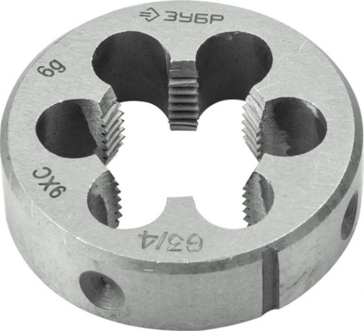 Плашка ЗУБР круглая ручная g 1/2" трубная, сталь 9хс [4-28032-1/2]