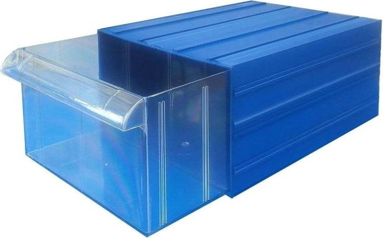 Пластиковый короб СТЕЛЛА-ТЕХНИК C-501А синий, 125 х 305 х 210 мм [С-501-А-синий-прозрачный]