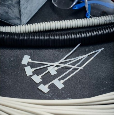 Пломба REXANT 07-0106-2 (50 штук) с площадкой под маркер nylon 100x2,5мм белый [07-0106-2]