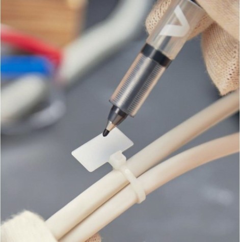 Пломба REXANT 07-0106-2 (50 штук) с площадкой под маркер nylon 100x2,5мм белый [07-0106-2]