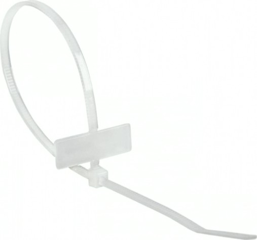 Пломба REXANT 07-0206 хомут под маркер nylon 200x2,5мм белый (50 штук